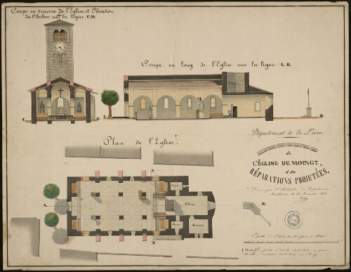 Plan de travaux de l'église St-Julien